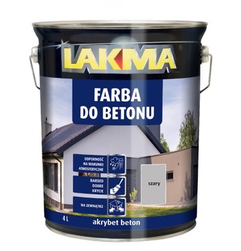 LAKMA AKRYBET BETON Farba do Betonu Akrylowa Elewacyjna Trwała - Szary 4 L