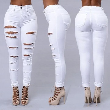 Hot sale ripped jeans for women sexy skinny denim