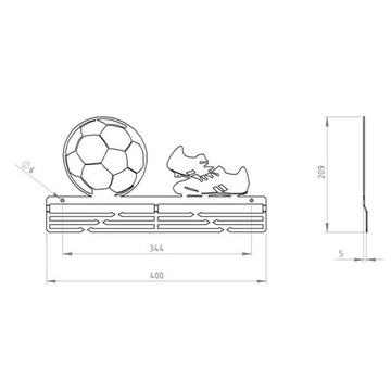 Вешалка для медалей футболиста ФУТБОЛ DOMER CNC SPORT