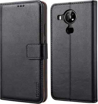 CZARNE ETUI PLECKI SKÓRZANE NOKIA 7.3 PREMIUM Z KLAPKĄ MAGNETYCZNĄ