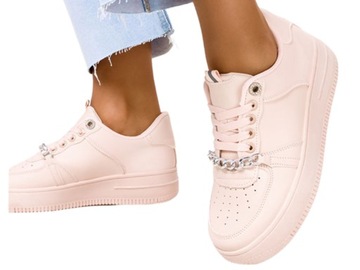 BUTY SPORTOWE DAMSKIE Z ŁAŃCUSZKIEM LEKKIE NEW 38