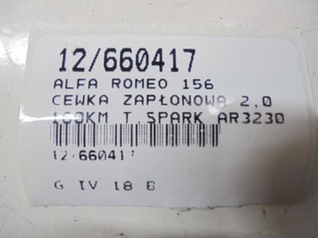 ALFA ROMEO 156 CÍVKA ZAPALOVACÍ 1227030062 2,0 16V
