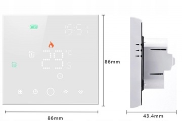 Inteligentny Termostat Zwierny 3A Piec Biały TRZ043 Seria PS ZigBee TUYA