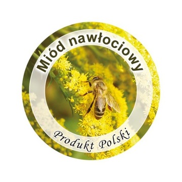 Paczka etykiet mini okrągłe miód nawłociowy Ø37mm