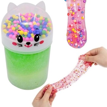 SLIME MASA PLASTYCZNA ROZCIĄGLIWA MIŚ Z KULKAMI
