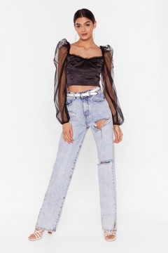 АТЛАСНЫЙ ТОП NASTY GAL С ДЛИННЫМИ РУКАВАМИ S