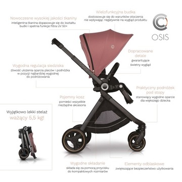 КОЛЯСКА CAVOE OSIS ЗАДНЯЯ/ПЕРЕДНЯЯ | ДЕСЕРТНАЯ РОЗА