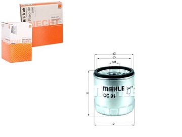 МАСЛЯНЫЙ ФИЛЬТР OC91D BMW R-MOD. MAHLE KNECHT Mahle