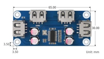 USB HUB BOX Серия RPi Zero, 4 порта USB 2.0