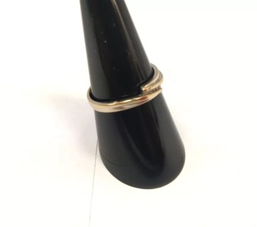 ZŁOTY PIERŚCIONEK 585 Z DIAMENTAMI BRYLANTY 0,04 CT ROZMIAR 13 CERTYFIKAT