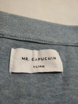 Koszulka polo męska z suwakiem niebieski melanż MR. CAPUCHIN urlik polo XL