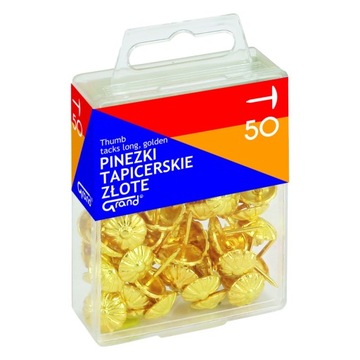 Pinezki tapicerskie Kolor złoty 50 sztuk GRAND