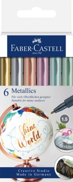Pisaki metaliczne Faber Castell 6 sztuk Zestaw METALLICS BLIST