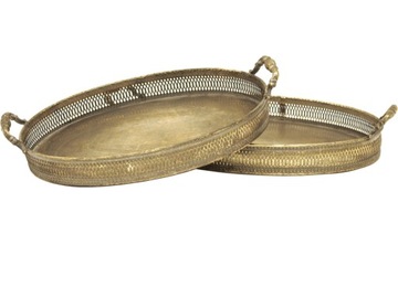 АНТИЧНАЯ КОЛЛЕКЦИЯ Набор из 2-х металлических подносов 40см и 46см.