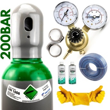 ZESTAW – ARGON BUTLA GAZOWA 8L / 200 BAR (PEŁNA) + AKCESORIA + SPAWMIX