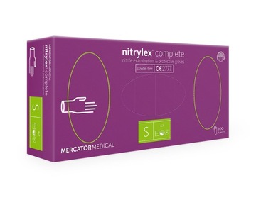 Rękawice nitrylowe nitrylex complete S 100 szt., rękawiczki jednorazowe