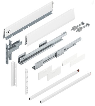 BLUM Szuflada Merivobox 500 E BIAŁA Z RELINGIEM