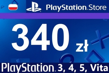 PlayStation 340 zł PSN Network Store Kod PS5 PS4 PS3