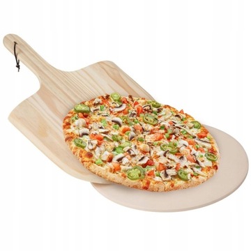 Kamień DO PIECZENIA PIZZY szamotowy forma + łopata