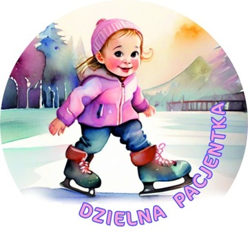 Naklejki motywacyjne dzielna pacjentka DUŻE 5 cm dla dziewczynek 100 szt.