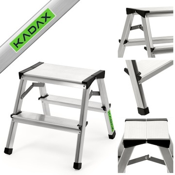 DRABINA ALUMINIOWA DOMOWA 2 STOPNIOWA PODEST 125kg