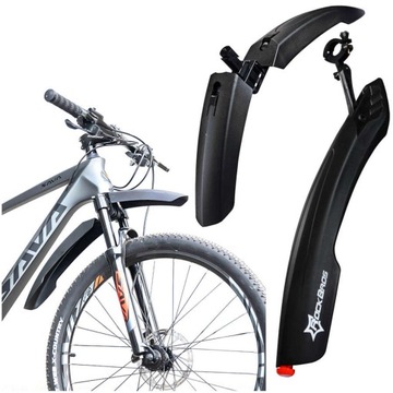 KOMPLET BŁOTNIKÓW 2x BŁOTNIKI LAMPKA NA ROWER MTB