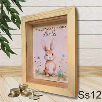 3D деревянная копилка со стеклом, персонализированная с именем, отличный подарок