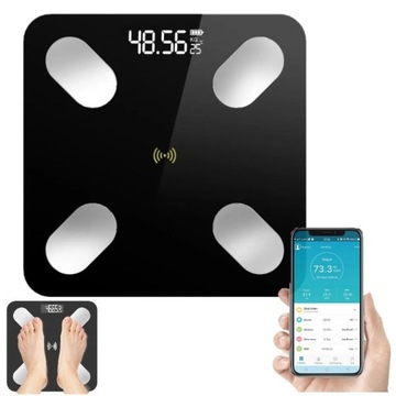 WAGA ŁAZIENKOWA ANALITYCZNA SLIM 180KG SMART+ 25w1 bluetooth analityczna
