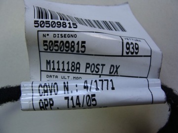 INSTALACE DVEŘE PRAVÝ ZADNÍ ALFA 159 50509815