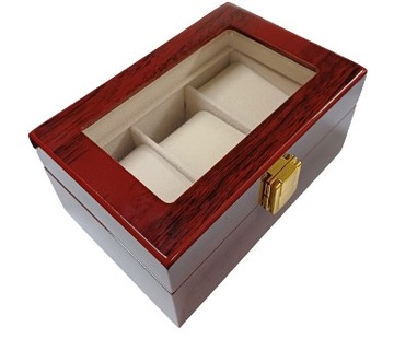 Szkatułka na zegarki eleganckie pudełko drewniany organizer 3 zegarki