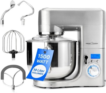 ROBOT PLANETARNY XXL KUCHENNY 10L MOCNY 1500W 7-7.5 kg 8 PRĘDKOŚCI TIMER
