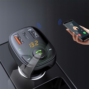 FM-ПЕРЕДАТЧИК С ЗАРЯДНЫМ УСТРОЙСТВОМ QC4.0 PD USB-C ROCK B301