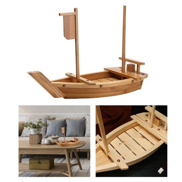 Японская деревянная тарелка для сашими в форме лодочки для столовой, декоративная бамбуковая посуда.