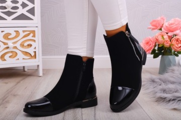 ЧЕРНЫЕ ЖЕНСКИЕ БОТИНКИ, Элегантные туфли на плоской подошве