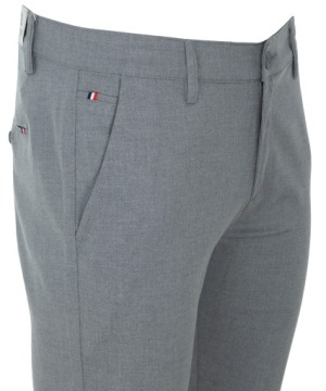 БРЮКИ ИЗ ЭЛЕГАНТНОГО МАТЕРИАЛА, СВЕТЛО-СЕРЫЕ, ОДНОРОДНЫЕ W42