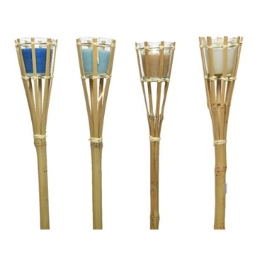 POCHODNIA OGRODOWA NA ŚWIECZKĘ BAMBUSOWA 100 CM