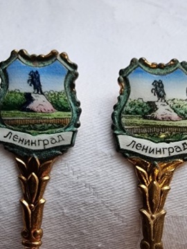 Ленинградские эмалированные латунные ложки, набор из 6 шт.