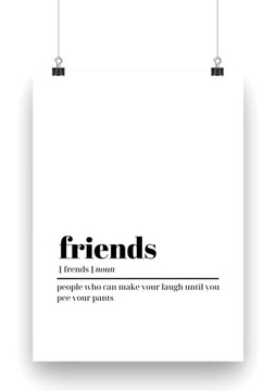 PLAKAT DO POKOJU FRIENDS A4 NAPIS PRZYJACIELE