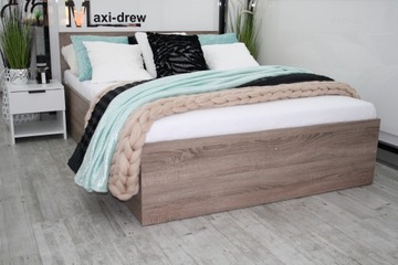 Łóżko podwójne 4D 120x200 dąb truflowy + stelaż