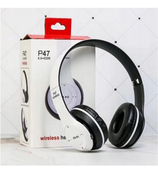 SŁUCHAWKI BTH WIRELESS P47 MIKROFON MP3 RADIO