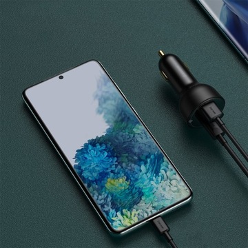 АВТОМОБИЛЬНОЕ ЗАРЯДНОЕ УСТРОЙСТВО BASEUS 1X USB-A 1X USB-C СВЕТОДИОДНЫЙ ДИСПЛЕЙ PD QC 100 Вт