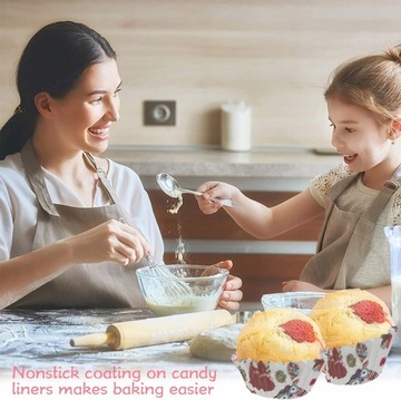 Формочки для маффинов, 600 штук, радужная бумага