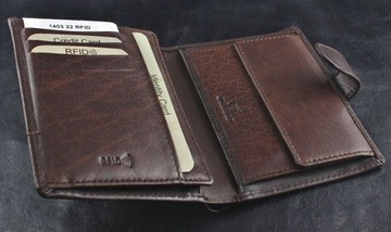 P419 Skórzany męski portfel marki El Forrest RFID
