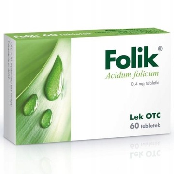 FOLIK 0,4 mg kwas foliowy tabletki 60 sztuk