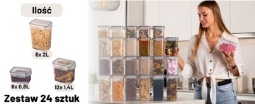 КОНТЕЙНЕРЫ ДЛЯ ХРАНЕНИЯ ПИЩЕВЫХ БОЛЬШИХ НАБОР 24 XXL SAFE + БЕСПЛАТНО