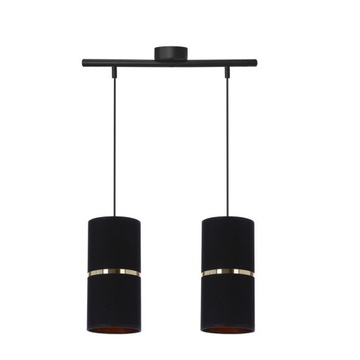 Gina lampa wisząca czarny 2x60 e27 abażur 12x25 cz