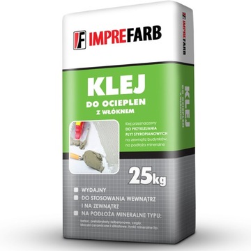 KLEJ DO ZATAPIANIA SIATKI z WŁÓKNEM - 25kg - szary