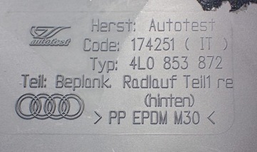 4L0853872 LIŠTA POSIRANI DVEŘE PRAVÉ AUDI Q7