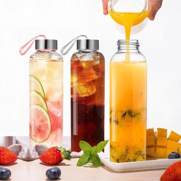 3X СТЕКЛЯННЫЕ БУТЫЛКИ ДЛЯ ВОДЫ СТЕКЛЯННЫЕ БУТЫЛКИ ДЛЯ ПИТЬЯ ДЛЯ СПОРТА И ОТДЫХА