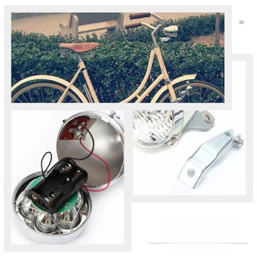 LAMPKA ROWEROWA MONTOWANA NA UCHWYCIE LAMPKA ROWEROWA ELEKTRYCZNA RETRO RIDING ABS